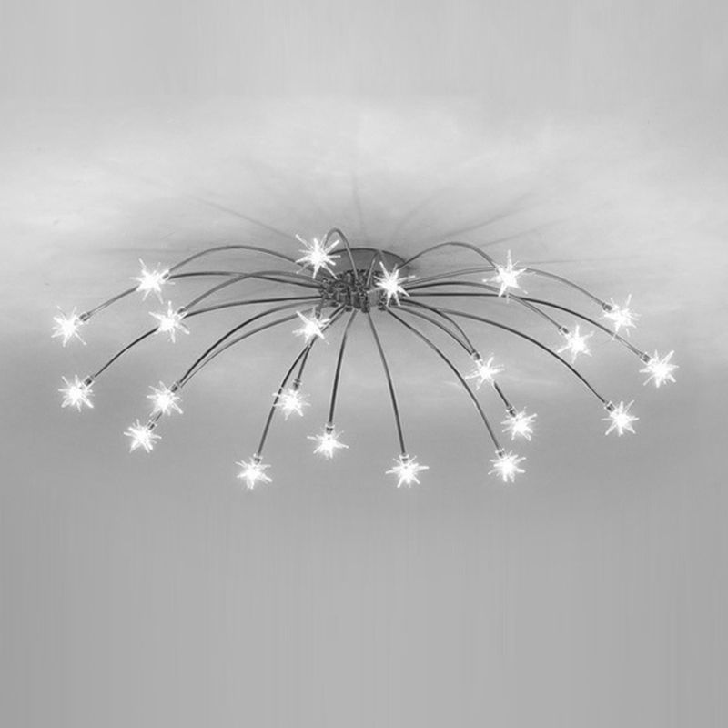 Luxury Chrome Glass Semi Flush Ceiling Light