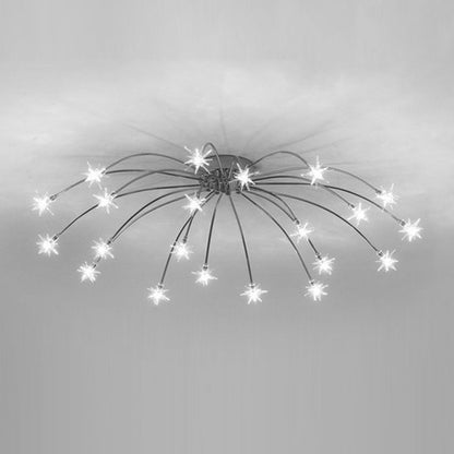 Luxury Chrome Glass Semi Flush Ceiling Light