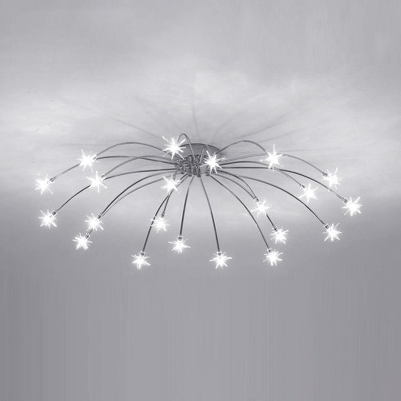Luxury Chrome Glass Semi Flush Ceiling Light