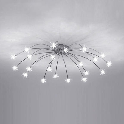 Luxury Chrome Glass Semi Flush Ceiling Light