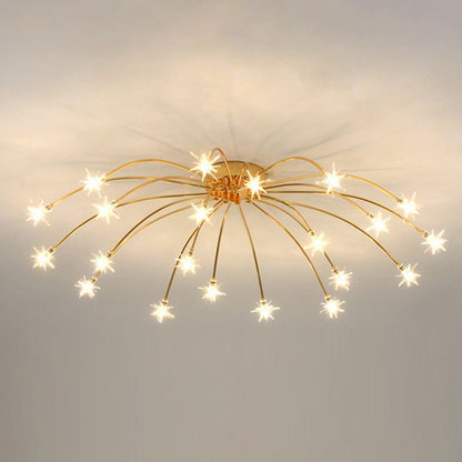 Luxury Chrome Glass Semi Flush Ceiling Light
