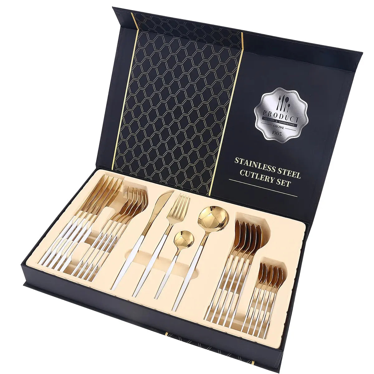 Durable 24pc Silverware Set Stainless Steel Utensils - Halri