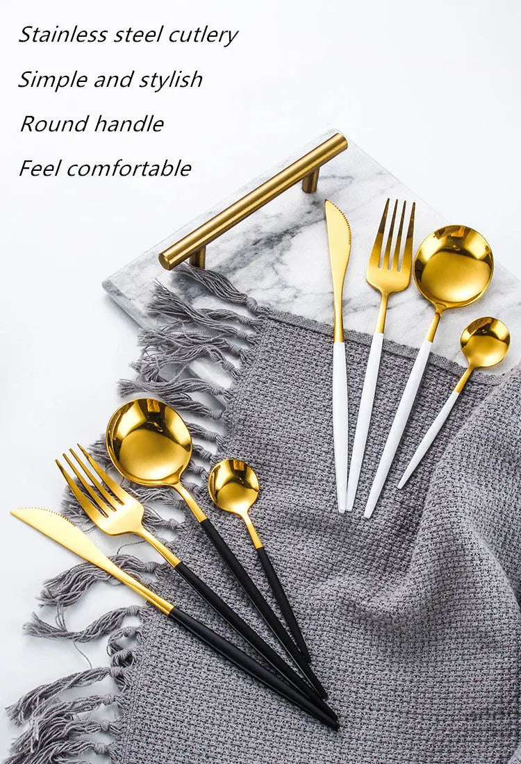 Durable 24pc Silverware Set Stainless Steel Utensils