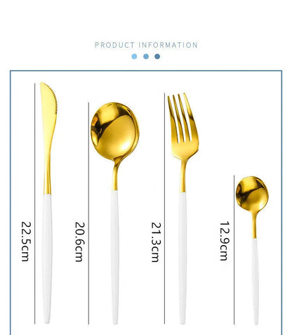 Durable 24pc Silverware Set Stainless Steel Utensils