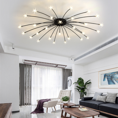 Luxury Chrome Glass Semi Flush Ceiling Light