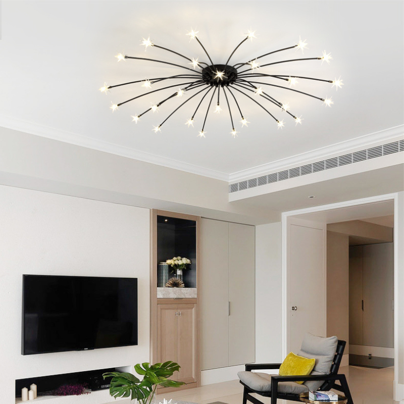 Luxury Chrome Glass Semi Flush Ceiling Light