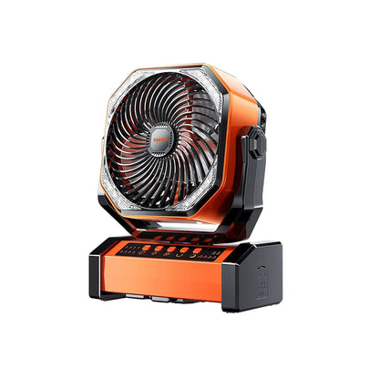 Portable Outdoor Fan with LED Light and Rotation
