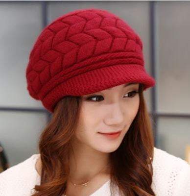 Warm Rabbit Beanie Knit Hats