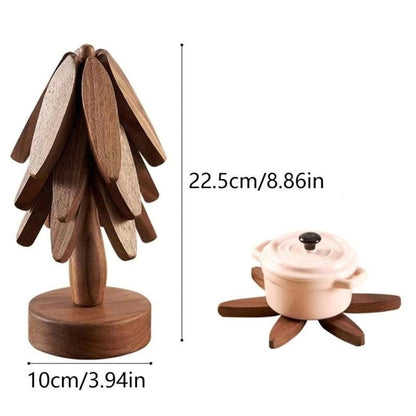 Natural Wood Coaster and Trivet Gift Set