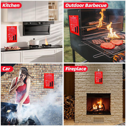 Flame Resistant Blanket 2-Pack Emergency Fire Protection Covers