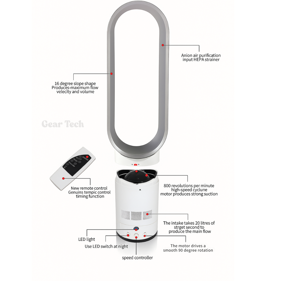 Quiet Compact Desk Fan for Home Office