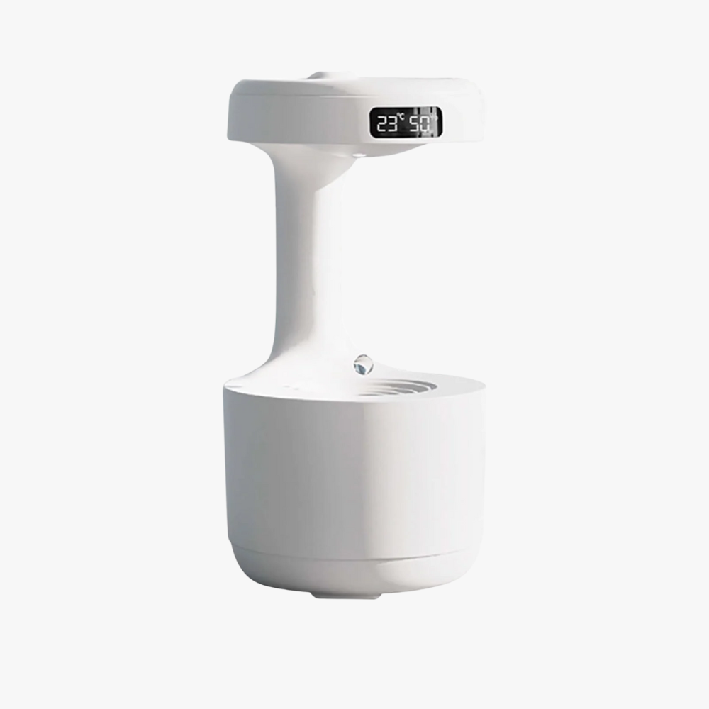 White electronic device with digital display on a white background
