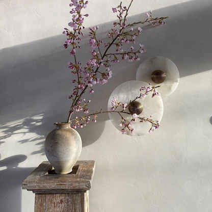Round White Aluminum Wall Light - Halri