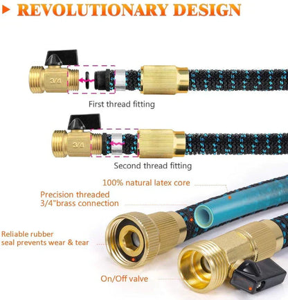 Long Flexible Garden Hose with Spray Nozzle