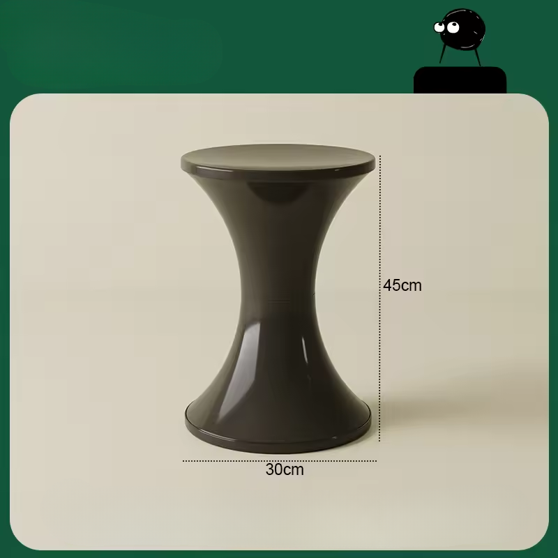 Modern Plastic End Table with Wide Hourglass Shape
