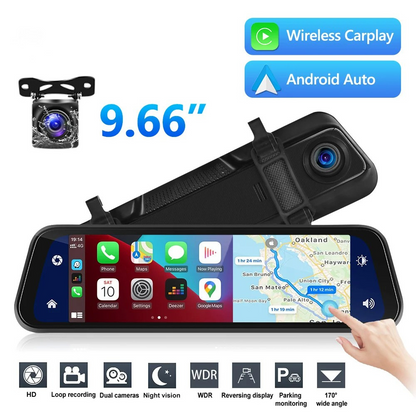 HD Smart Rearview Mirror Dash Camera with Wi-Fi Connectivity - Halri