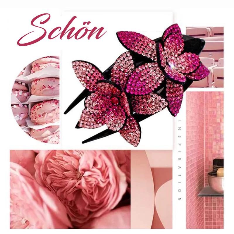 Sparkly Double Blossom Hair Barrette - Halri