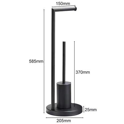 Standing Toilet Paper Roll Holder with Cleaning Brush