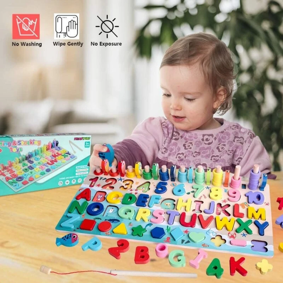 Wooden Learning Toys for Kids - Educational Toddler Playset