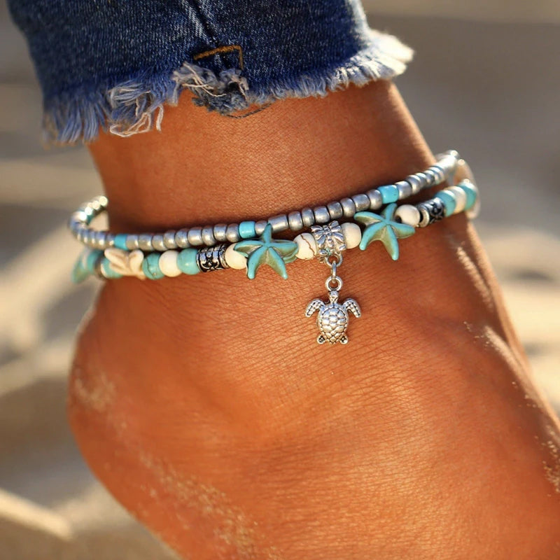 Ocean Turtle Chain Anklet - Halri