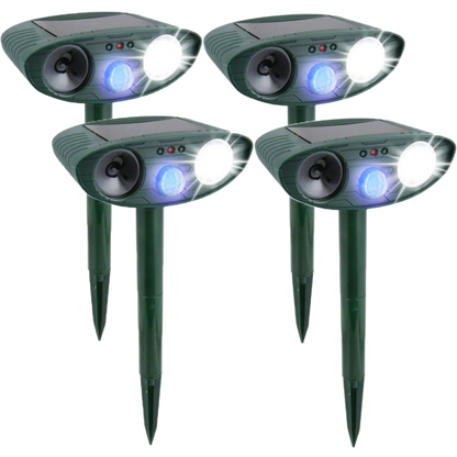 Outdoor Solar Powered Animal Repellent with Flashing Light