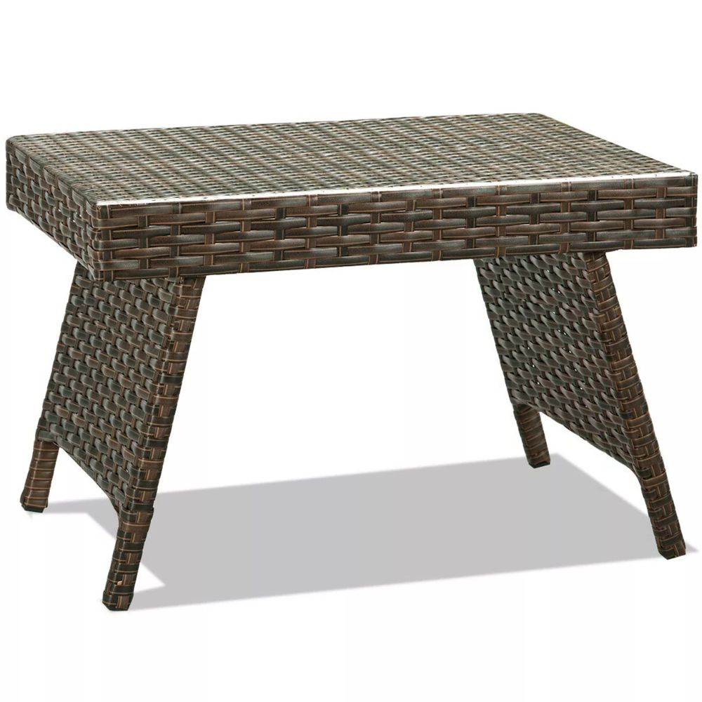 Durable Outdoor Wicker Patio Side Table