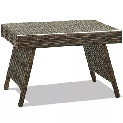 Durable Outdoor Wicker Patio Side Table