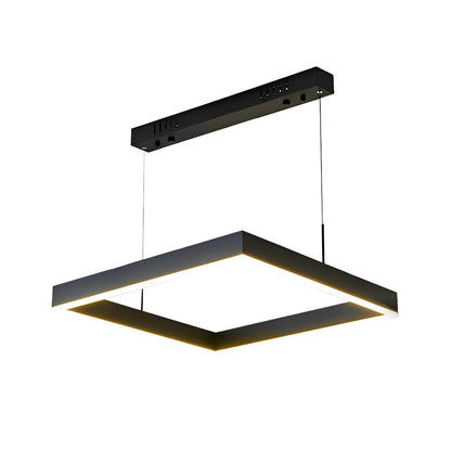 Contemporary Dimmable LED Black Ceiling Chandelier with Remote