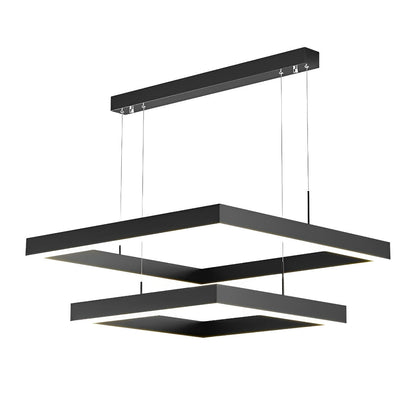 Contemporary Dimmable LED Black Ceiling Chandelier with Remote