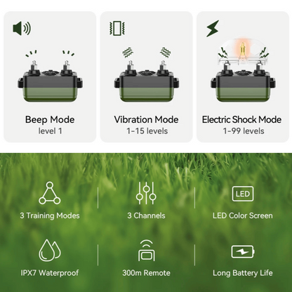 Advanced 300m Rechargeable Dog Training Collar with Remote