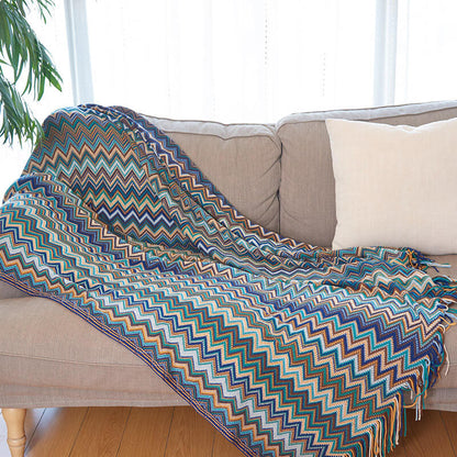 Vibrant Plaid Fringe Throw Blanket - Halri