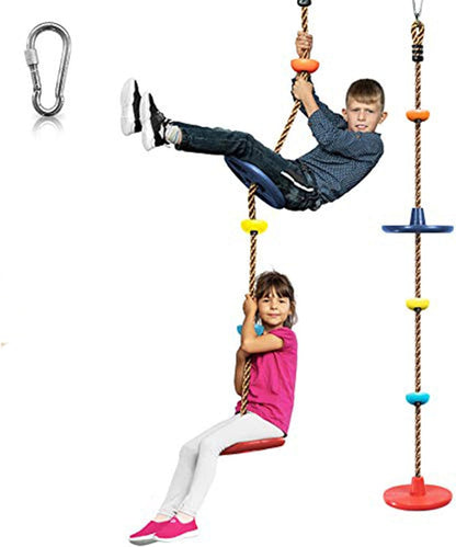 Fun Outdoor Kids Tree Swing Playset with Rope Climber