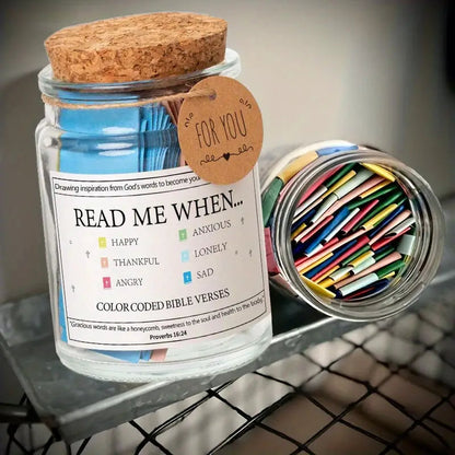 Inspirational Bible Quote Jar with 67 Uplifting Verses