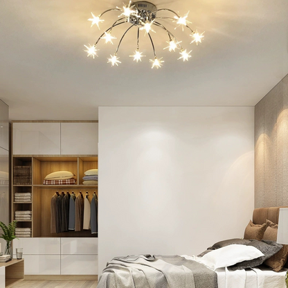 Luxury Chrome Glass Semi Flush Ceiling Light