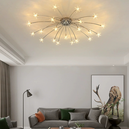 Luxury Chrome Glass Semi Flush Ceiling Light
