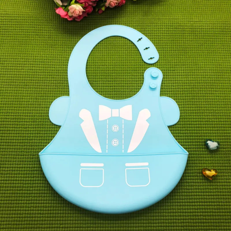Soft Baby Bibs Set - Cute Animal Print Silicone Bibs