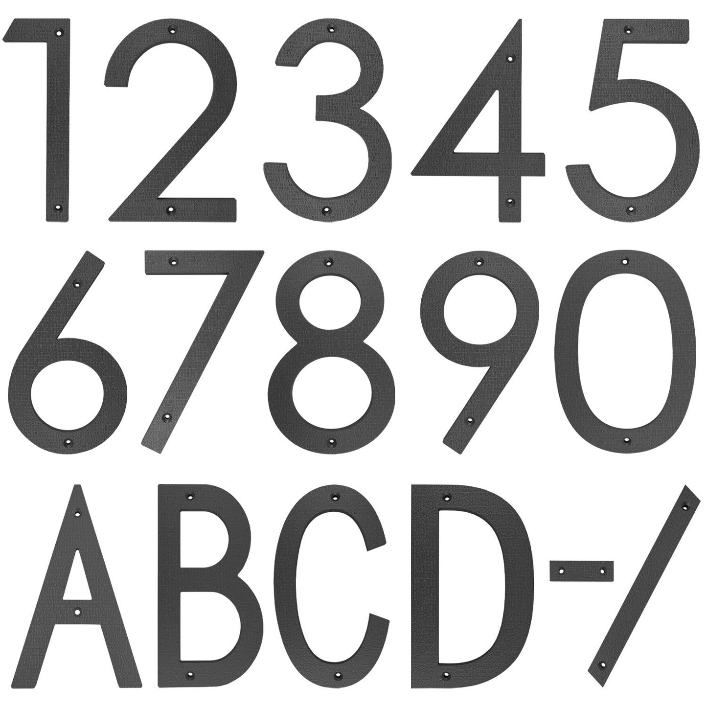 Modern Black House Number Plate 8-10 Inch