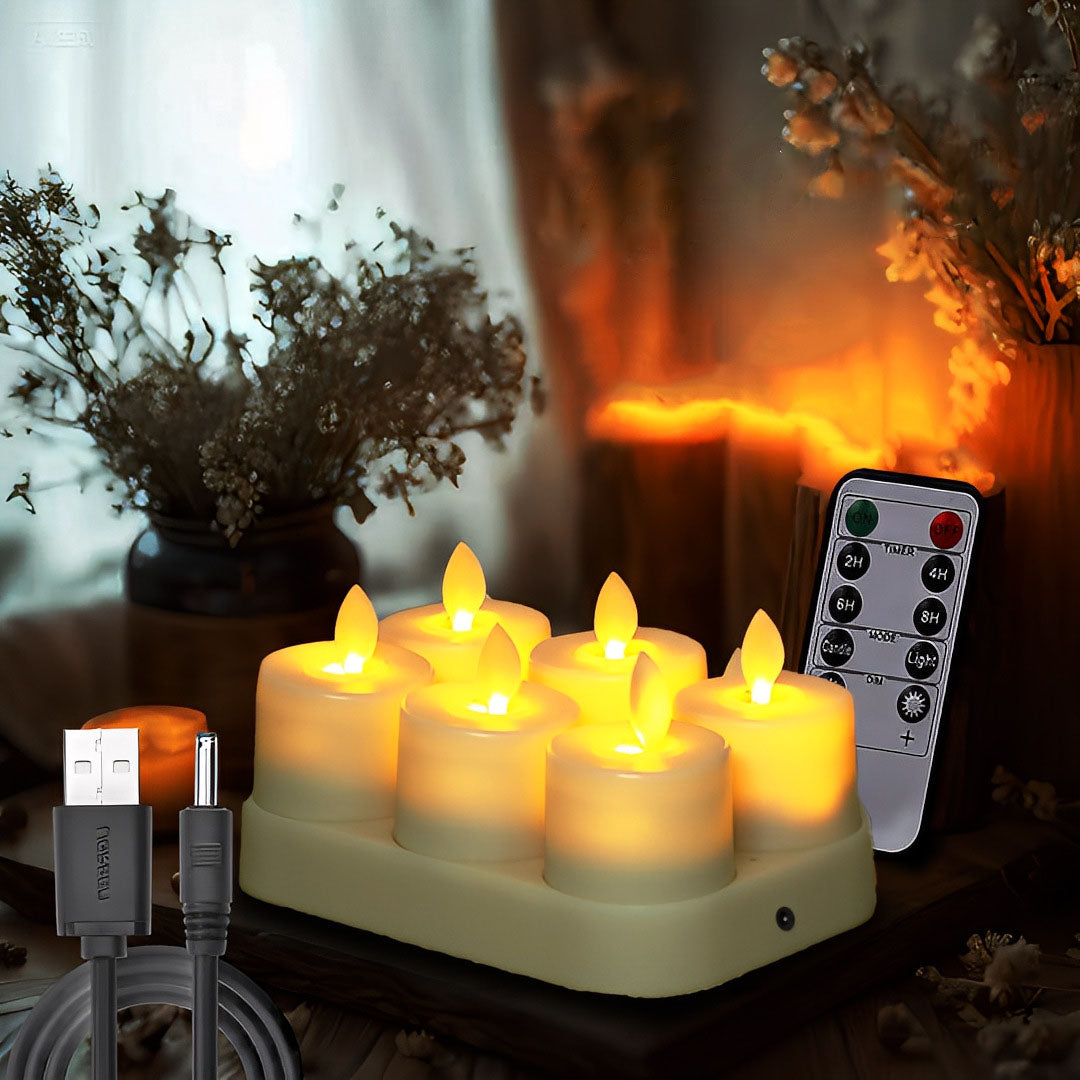 Mini LED Candle Lamp with Flickering Flame Effect - Halri