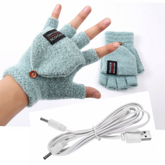 Warm Thermal Half Finger Gloves for Men Women - Halri