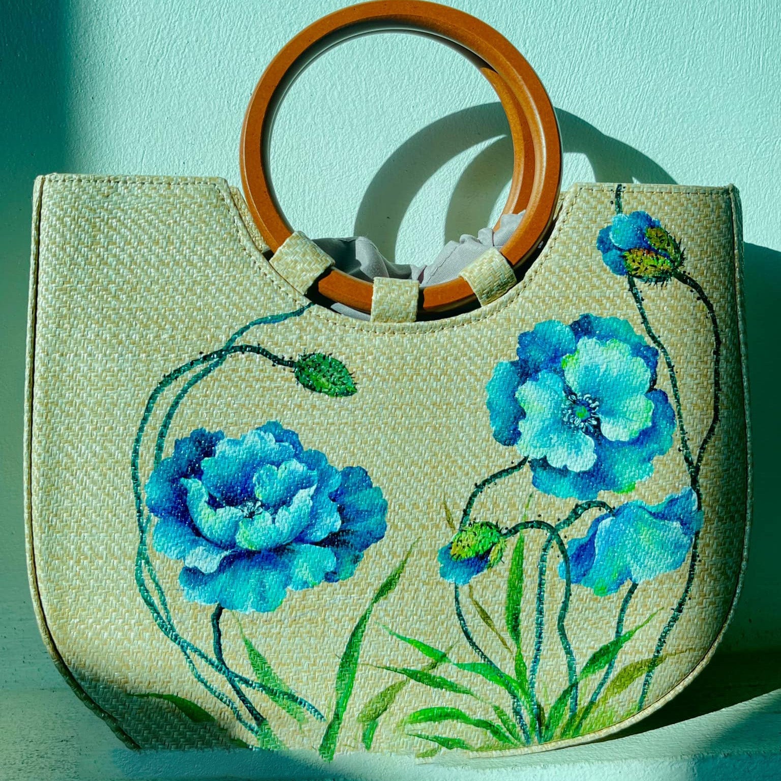 Colorful Summer Woven Beach Tote Bag - Halri