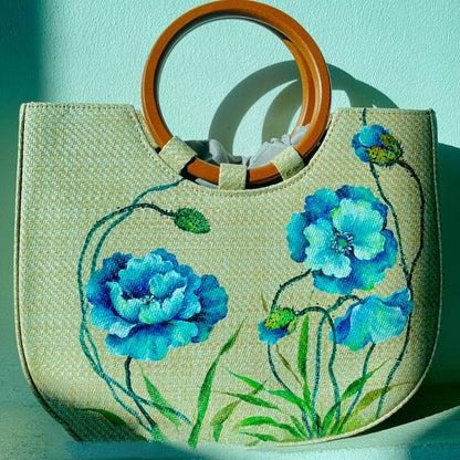 Colorful Summer Woven Beach Tote Bag - Halri