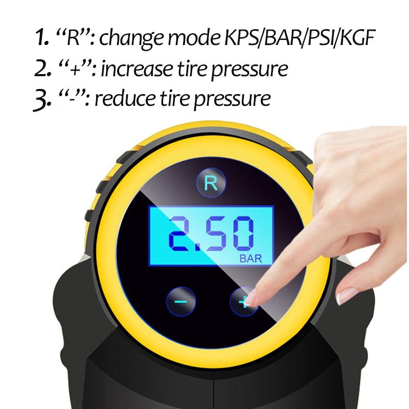 Portable 120W Car Tire Inflator USB Rechargeable Pump