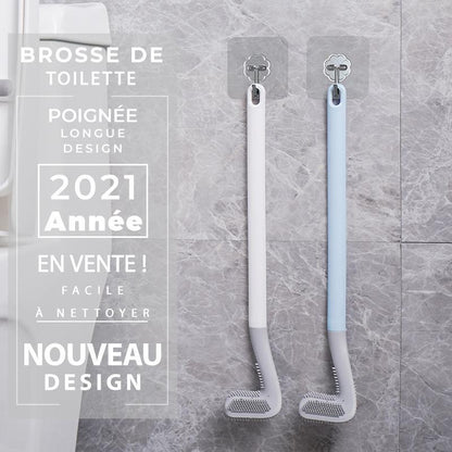 Extended Reach Toilet Brush - Bathroom Wall Mount Cleaning Tool