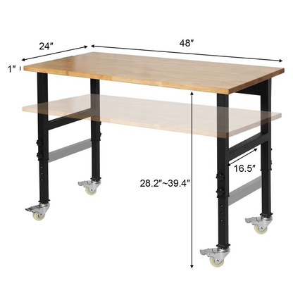 Compact Folding Workshop Mobile Bench Table