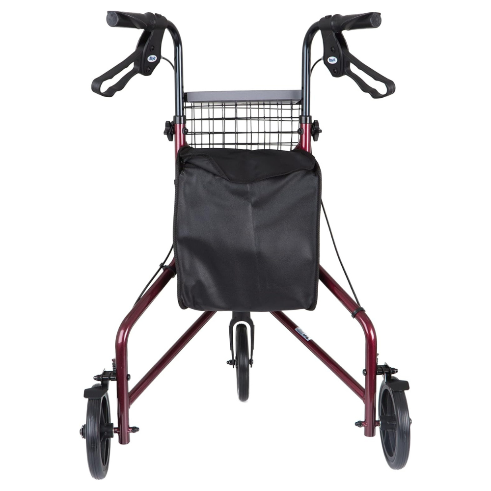 Compact Folding 3 Wheel Walker with Storage Basket