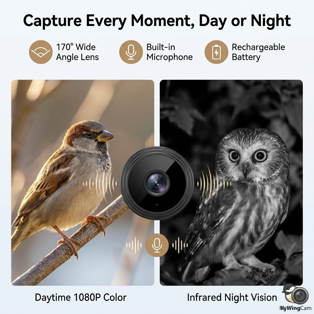 Outdoor Bird Feeder Camera 1080P WiFi