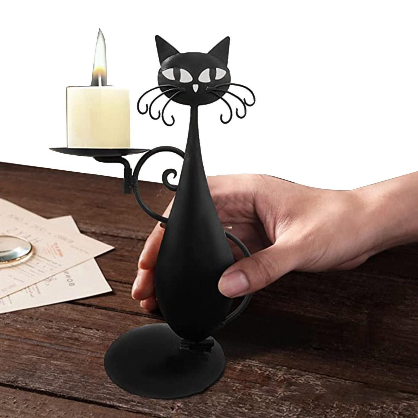 Dark Kitty Tea Light Holder