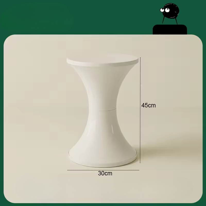 Modern Plastic End Table with Wide Hourglass Shape