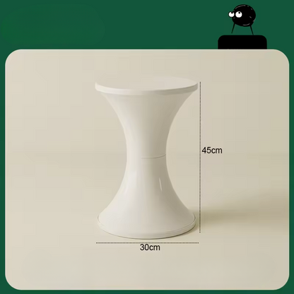 Modern Plastic End Table with Wide Hourglass Shape