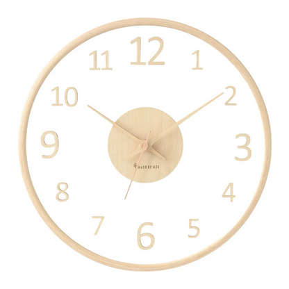 Modern Glass Wooden Wall Clock - Halri